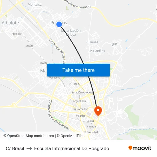 C/ Brasil to Escuela Internacional De Posgrado map
