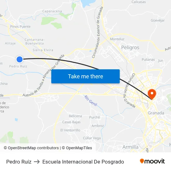 Pedro Ruíz to Escuela Internacional De Posgrado map
