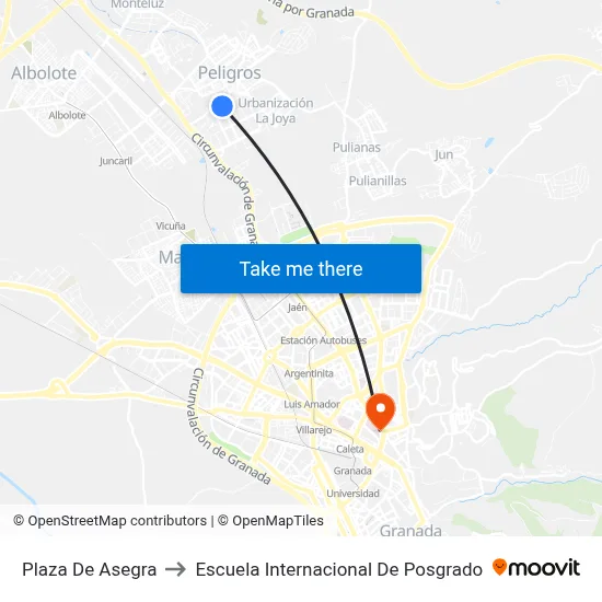Plaza De Asegra to Escuela Internacional De Posgrado map