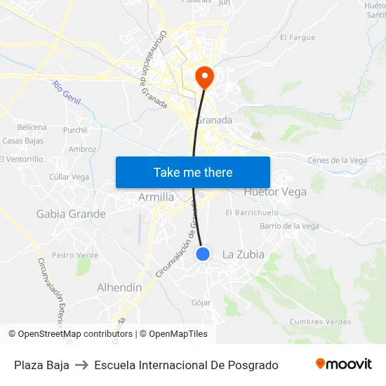 Plaza Baja to Escuela Internacional De Posgrado map