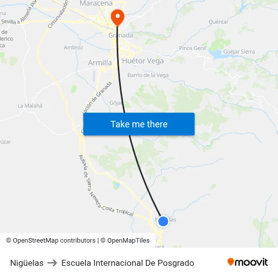 Nigüelas to Escuela Internacional De Posgrado map