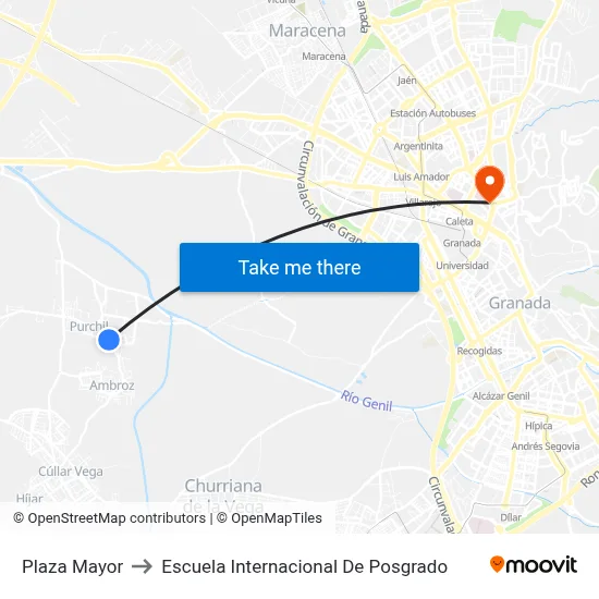 Plaza Mayor to Escuela Internacional De Posgrado map