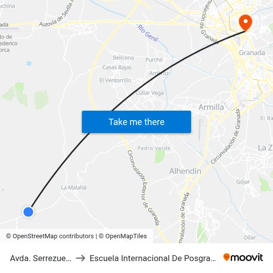 Avda. Serrezuela to Escuela Internacional De Posgrado map