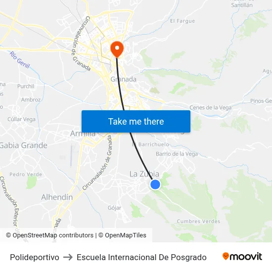 Polideportivo to Escuela Internacional De Posgrado map