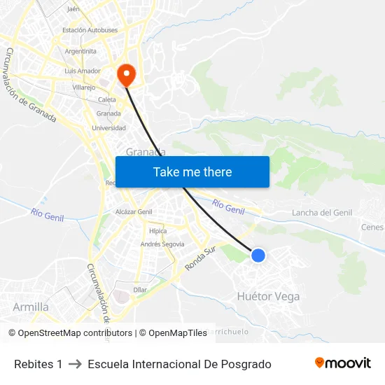 Rebites 1 to Escuela Internacional De Posgrado map