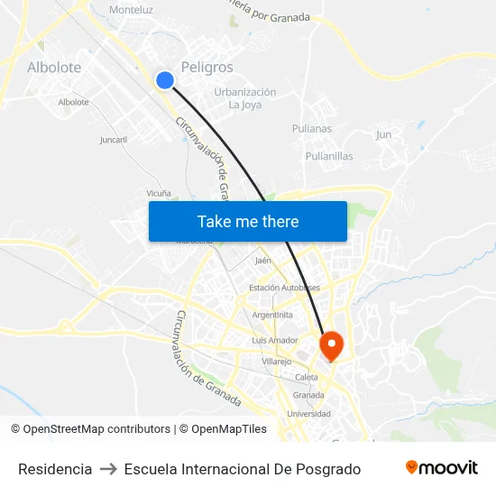 Residencia to Escuela Internacional De Posgrado map