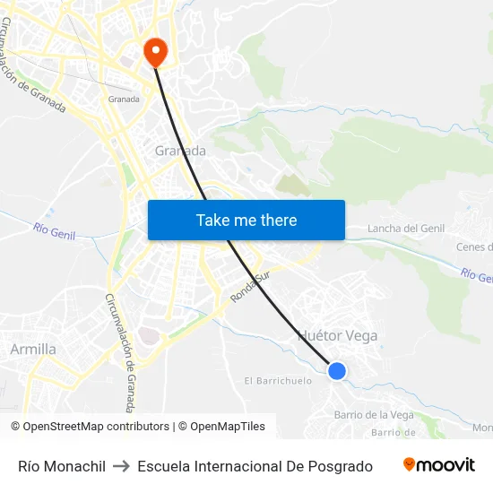 Río Monachil to Escuela Internacional De Posgrado map