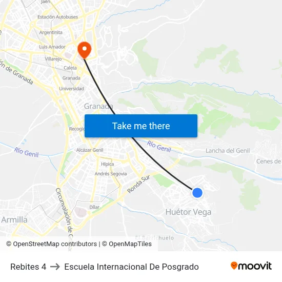 Rebites 4 to Escuela Internacional De Posgrado map