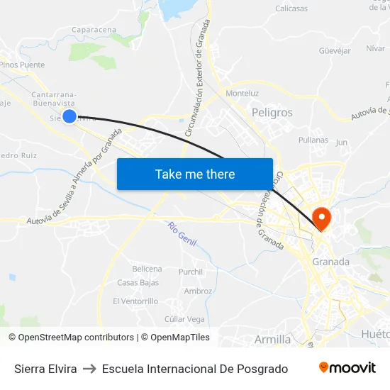 Sierra Elvira to Escuela Internacional De Posgrado map