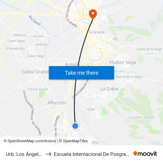 Urb. Los Ángeles to Escuela Internacional De Posgrado map