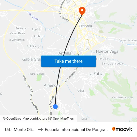 Urb. Monte Oliva to Escuela Internacional De Posgrado map