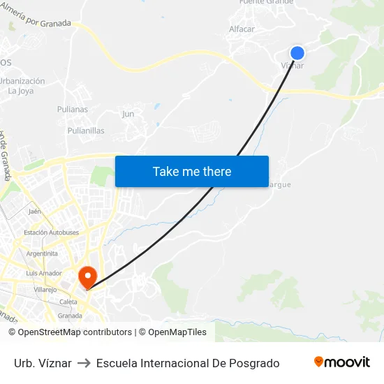 Urb. Víznar to Escuela Internacional De Posgrado map