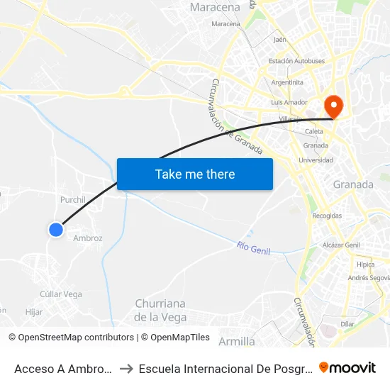 Acceso A Ambroz V to Escuela Internacional De Posgrado map