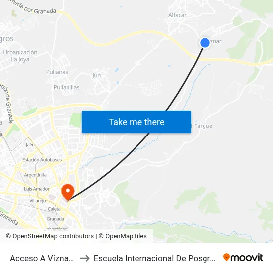 Acceso A Víznar V to Escuela Internacional De Posgrado map