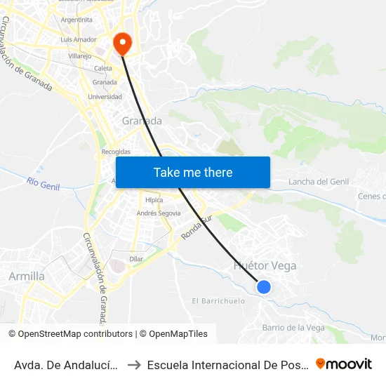 Avda. De Andalucía 4 V to Escuela Internacional De Posgrado map