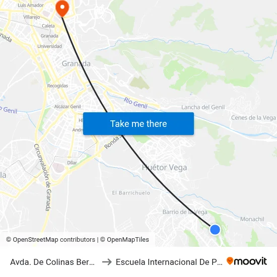 Avda. De Colinas Bermejas 3 to Escuela Internacional De Posgrado map