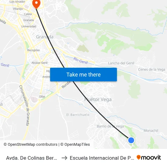 Avda. De Colinas Bermejas 4 to Escuela Internacional De Posgrado map