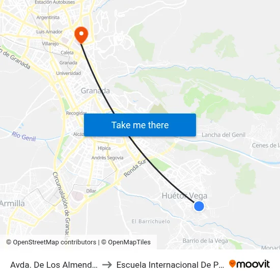 Avda. De Los Almendros 4 V to Escuela Internacional De Posgrado map