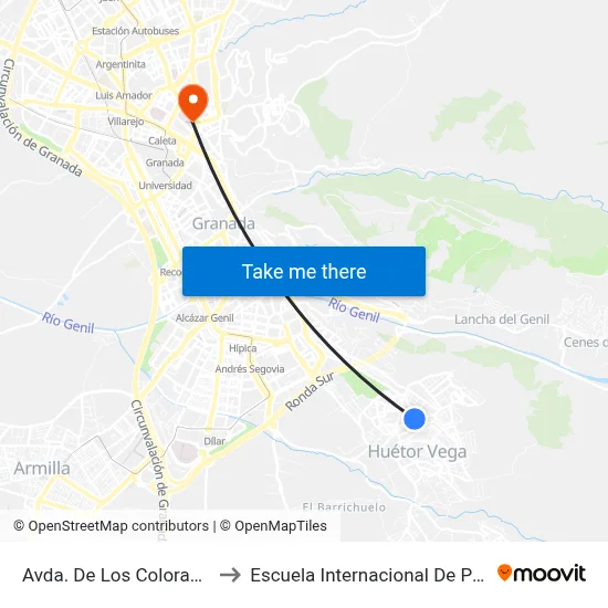 Avda. De Los Colorados 2 V to Escuela Internacional De Posgrado map