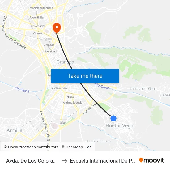 Avda. De Los Colorados 3 V to Escuela Internacional De Posgrado map