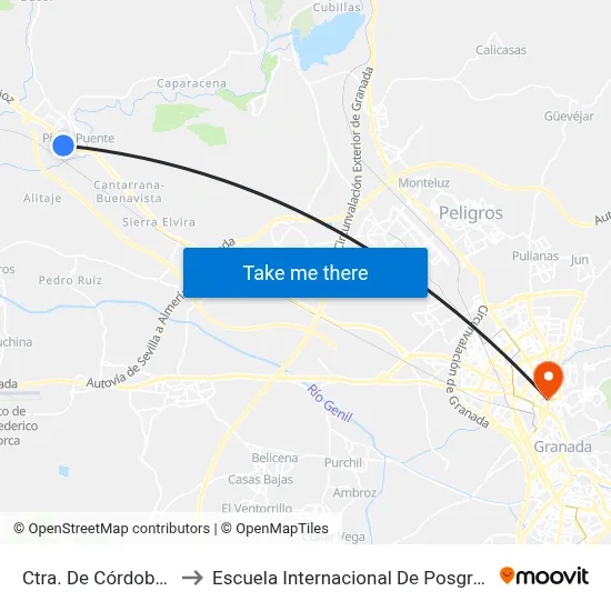 Ctra. De Córdoba 1 to Escuela Internacional De Posgrado map