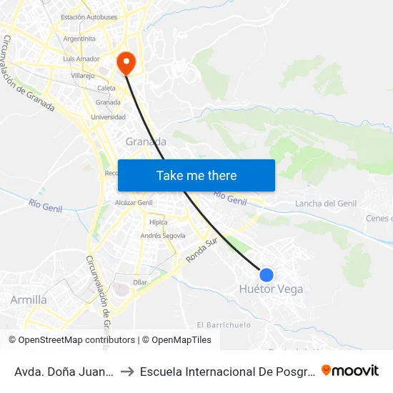 Avda. Doña Juana 1 to Escuela Internacional De Posgrado map