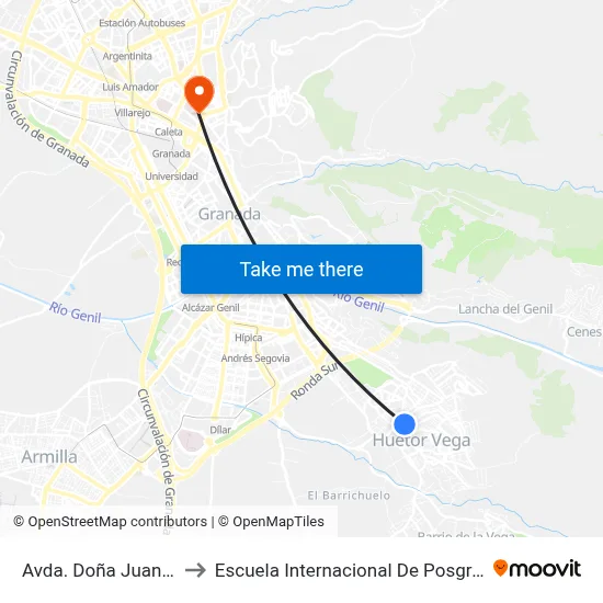 Avda. Doña Juana 2 to Escuela Internacional De Posgrado map