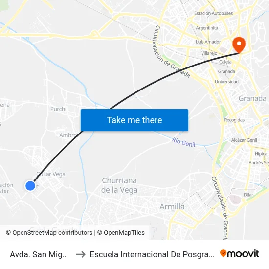 Avda. San Miguel to Escuela Internacional De Posgrado map