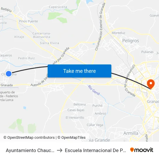 Ayuntamiento Chauchina V to Escuela Internacional De Posgrado map