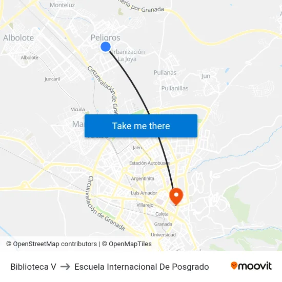 Biblioteca V to Escuela Internacional De Posgrado map