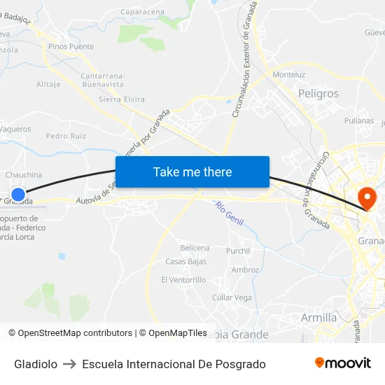 Gladiolo to Escuela Internacional De Posgrado map