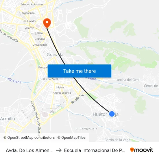 Avda. De Los Almendros 2 to Escuela Internacional De Posgrado map