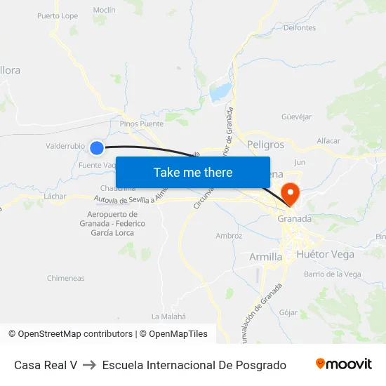 Casa Real V to Escuela Internacional De Posgrado map