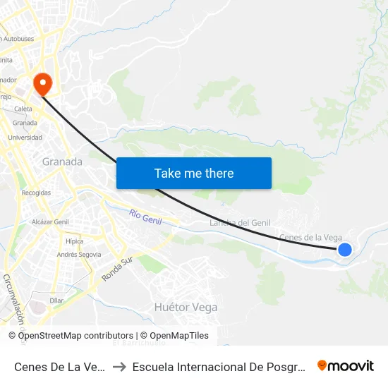 Cenes De La Vega to Escuela Internacional De Posgrado map