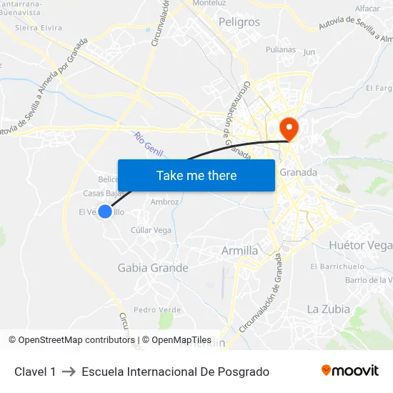 Clavel 1 to Escuela Internacional De Posgrado map