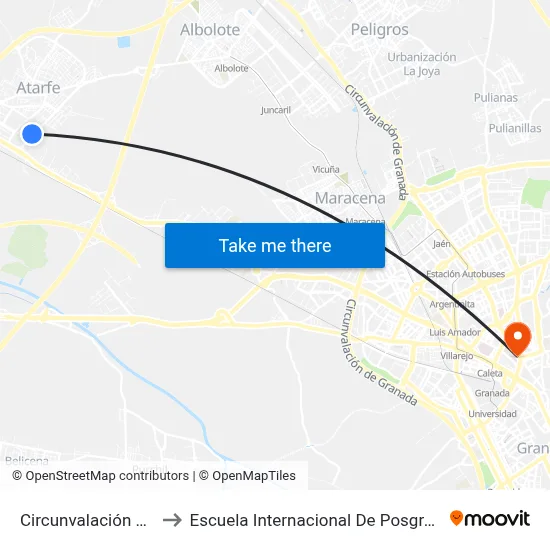 Circunvalación 1 V to Escuela Internacional De Posgrado map