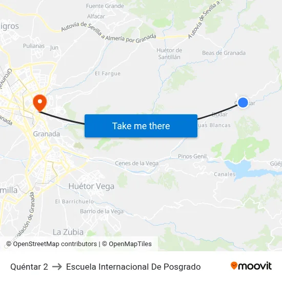 Quéntar 2 to Escuela Internacional De Posgrado map