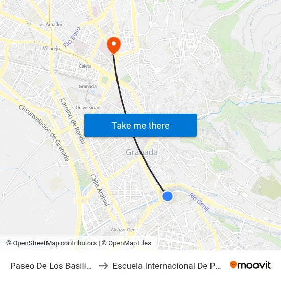 Paseo De Los Basilios 1 V to Escuela Internacional De Posgrado map