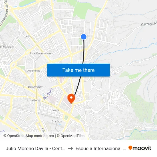 Julio Moreno Dávila - Centro Cívico Norte to Escuela Internacional De Posgrado map