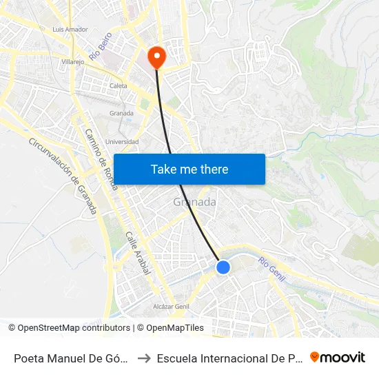 Poeta Manuel De Góngora  1 to Escuela Internacional De Posgrado map