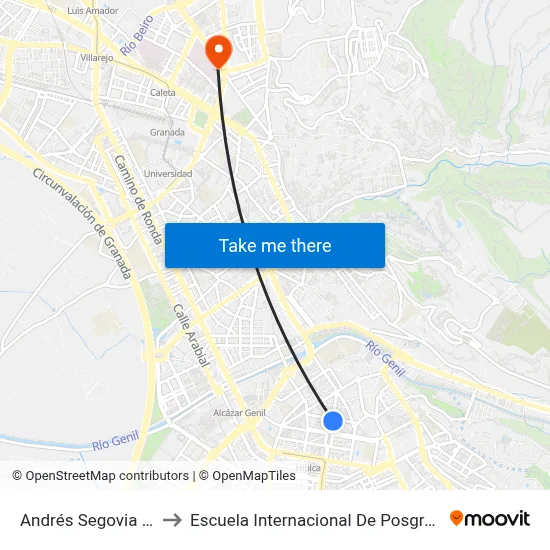 Andrés Segovia 35 to Escuela Internacional De Posgrado map