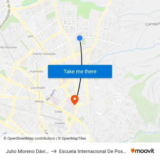Julio Moreno Dávila 8 to Escuela Internacional De Posgrado map