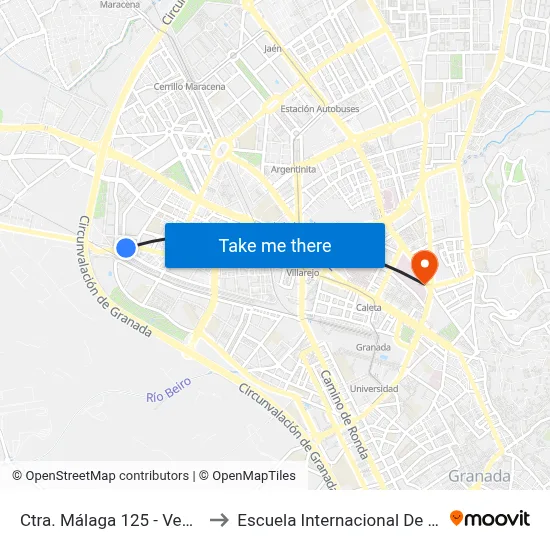 Ctra. Málaga 125 - Venta Zurita to Escuela Internacional De Posgrado map