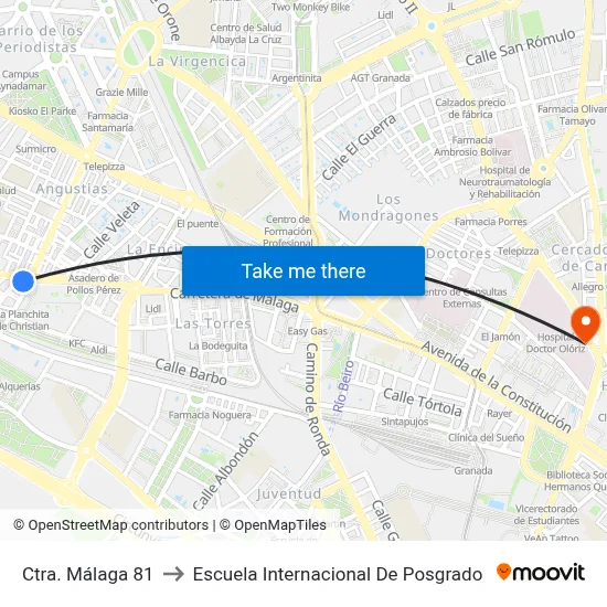 Ctra. Málaga 81 to Escuela Internacional De Posgrado map