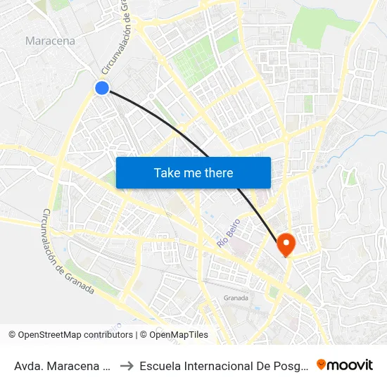 Avda. Maracena 152 to Escuela Internacional De Posgrado map