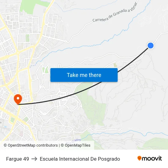 Fargue 49 to Escuela Internacional De Posgrado map