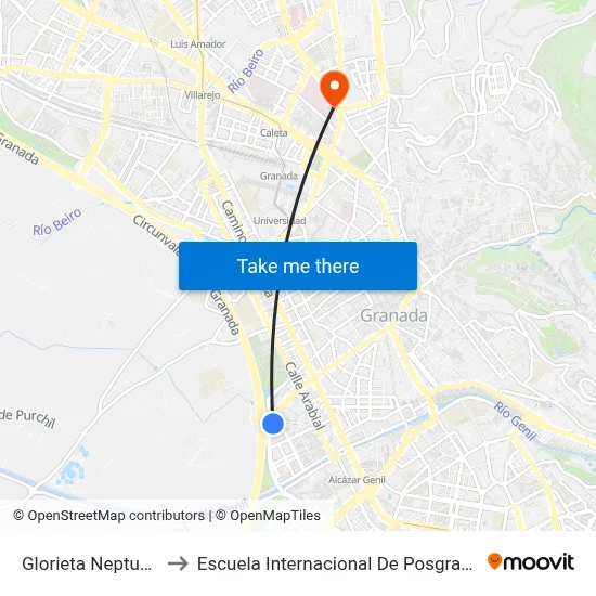 Glorieta Neptuno to Escuela Internacional De Posgrado map