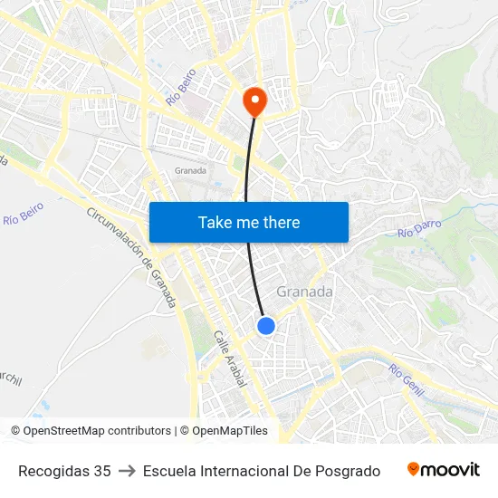 Recogidas 35 to Escuela Internacional De Posgrado map