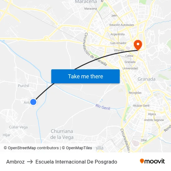 Ambroz to Escuela Internacional De Posgrado map