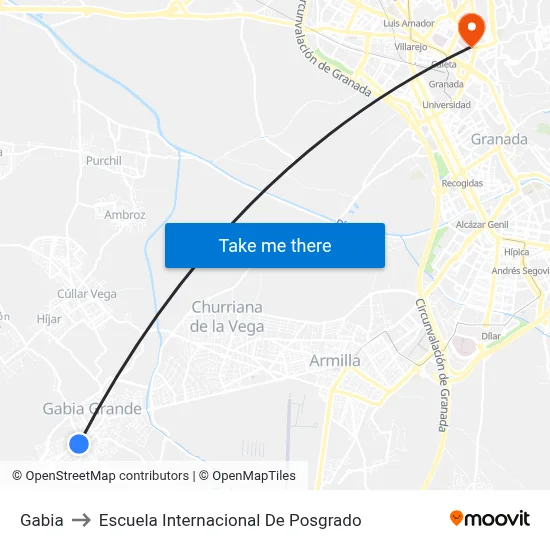 Gabia to Escuela Internacional De Posgrado map